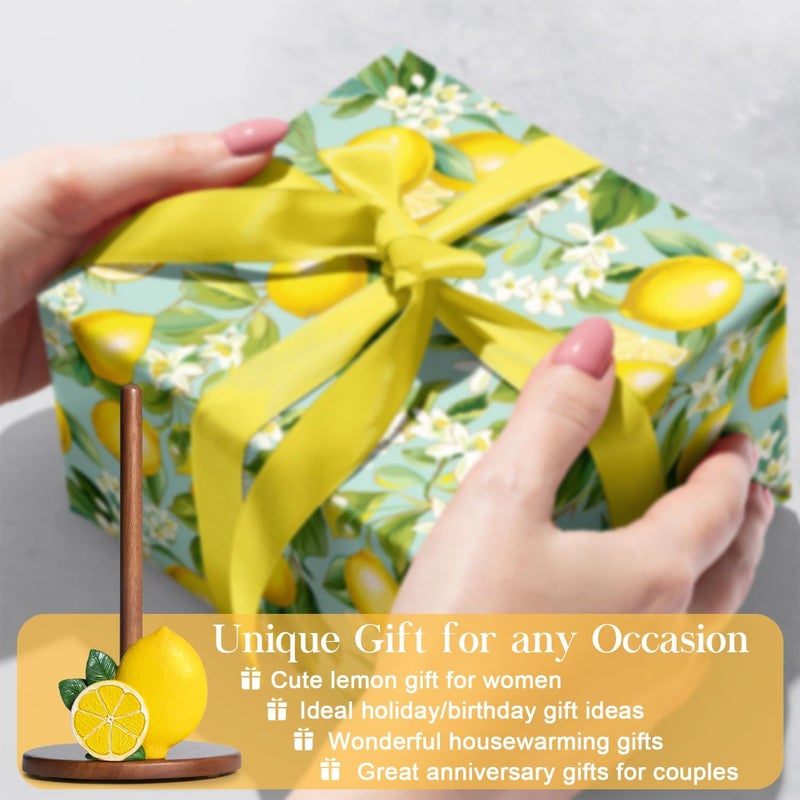 YLOVAN Lemon Paper Towel Holder - Lemon Kitchen Decor and Accessories Yellow Kitchen Decorations Gifts for Women Cute Paper Towels Holder Stand Decorative Country Farmhouse Vintage Countertop Rustic Italian - Image 4